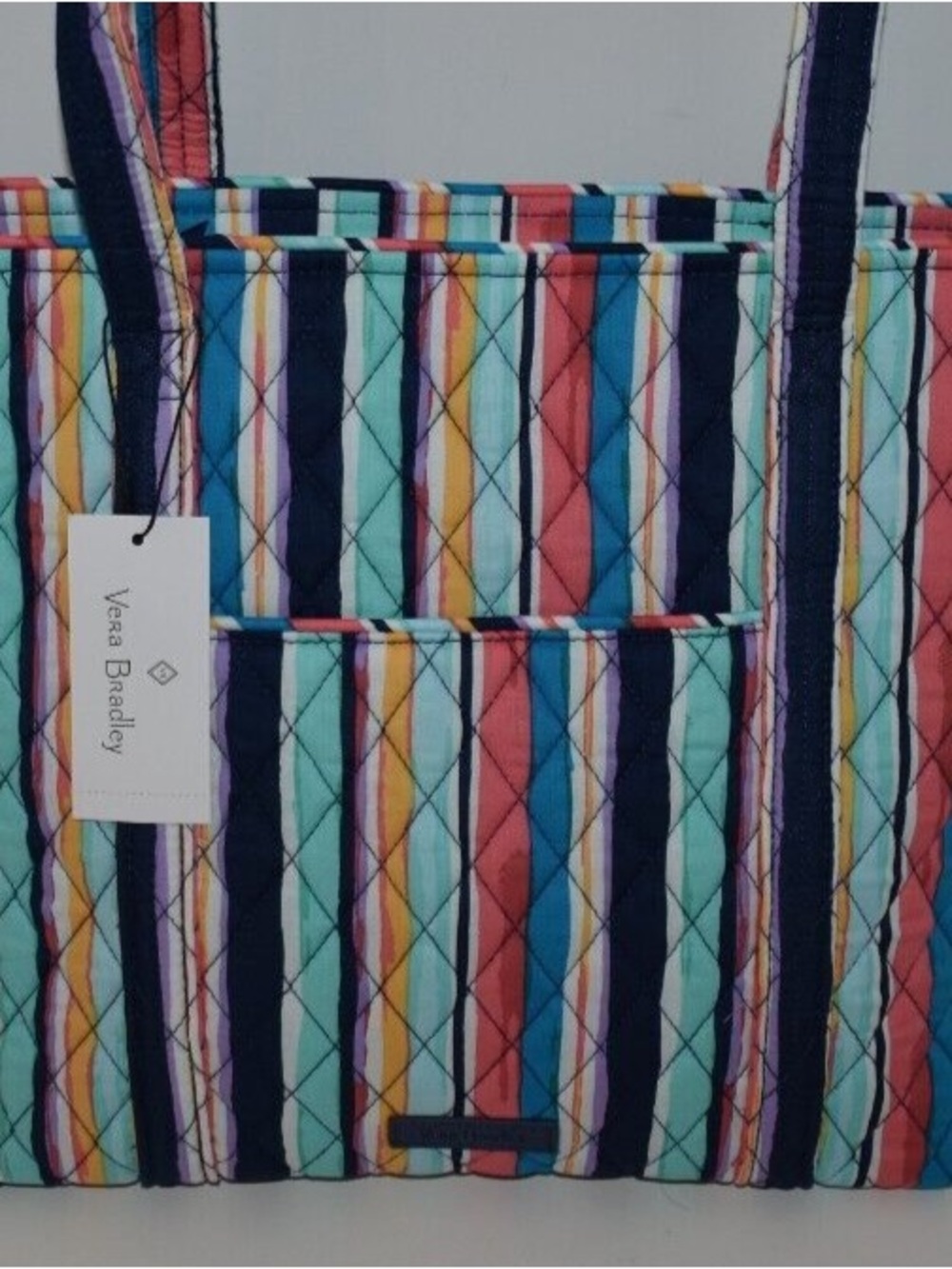Vera Bradley tote bag in the Cabana Stripe pattern - Picture 4 of 12